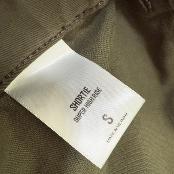 Women Express Shortie Super High Rise Paperbag in Olive Green Size Small - Picture 7 of 9